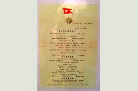dinner titanic 468x310 Un nouveau menu du Titanic de 1912