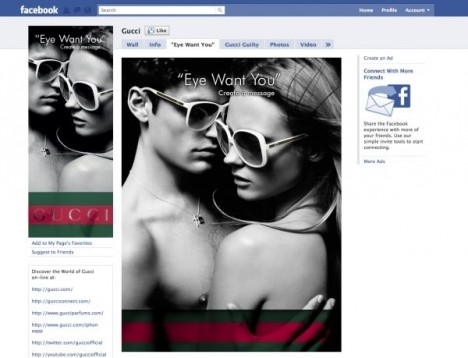 gucci facebookpage 468x358 La guerre des marques de luxe sur Facebook