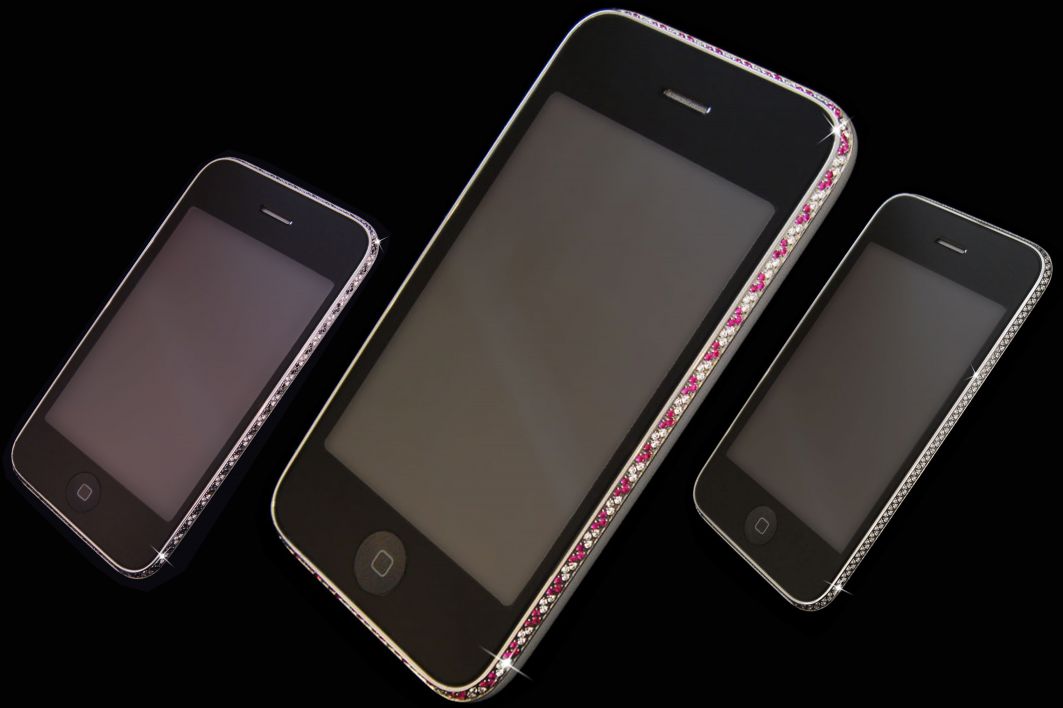 Des iPhone 3G sertis de diamants et de rubis photo goldstriker iphones Des iPhone 3G sertis de diamants et de rubis